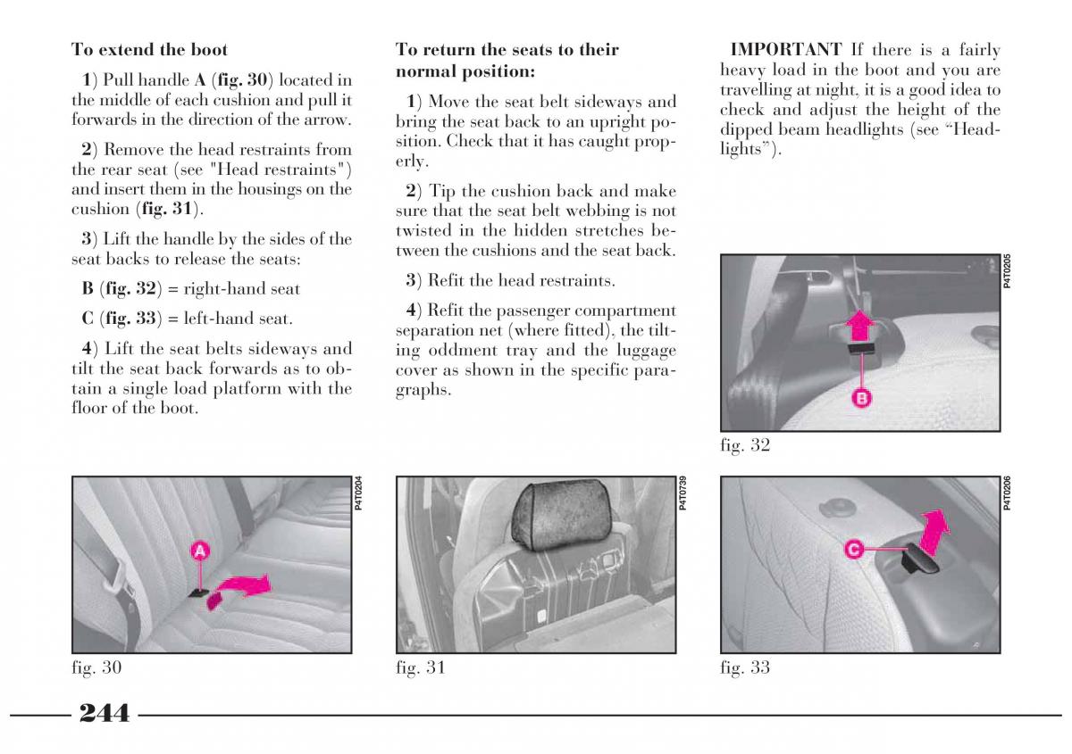 Lancia Lybra owners manual / page 245