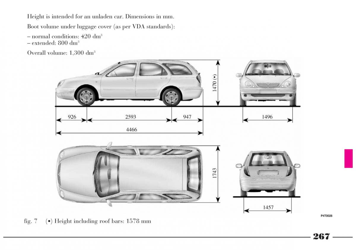 Lancia Lybra owners manual / page 268