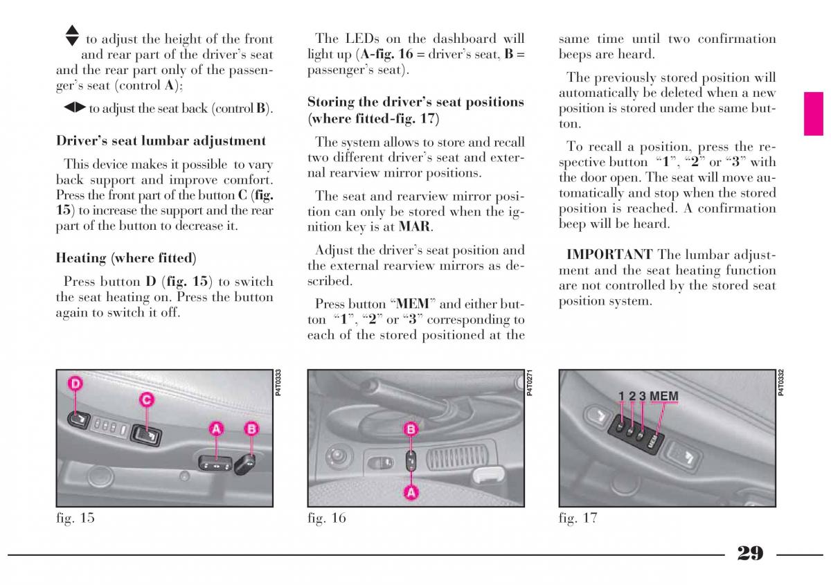 Lancia Lybra owners manual / page 30