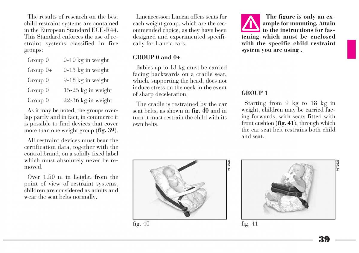 Lancia Lybra owners manual / page 40