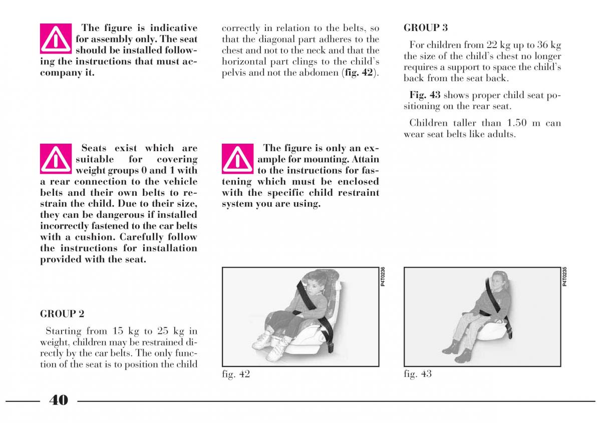 Lancia Lybra owners manual / page 41