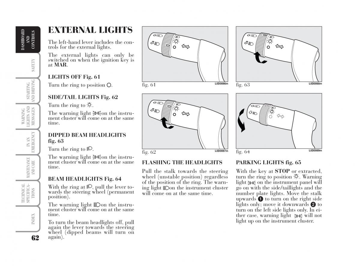 Lancia Musa owners manual / page 63