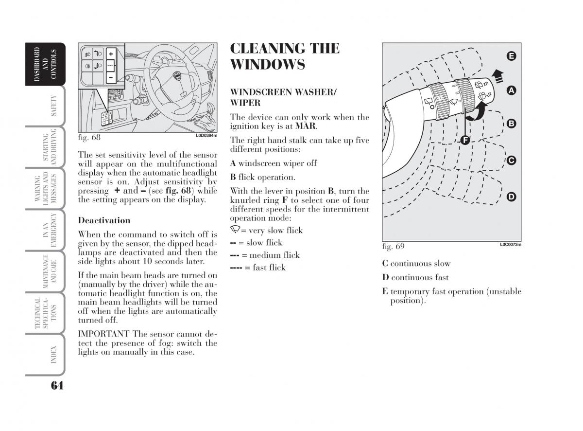 Lancia Musa owners manual / page 65