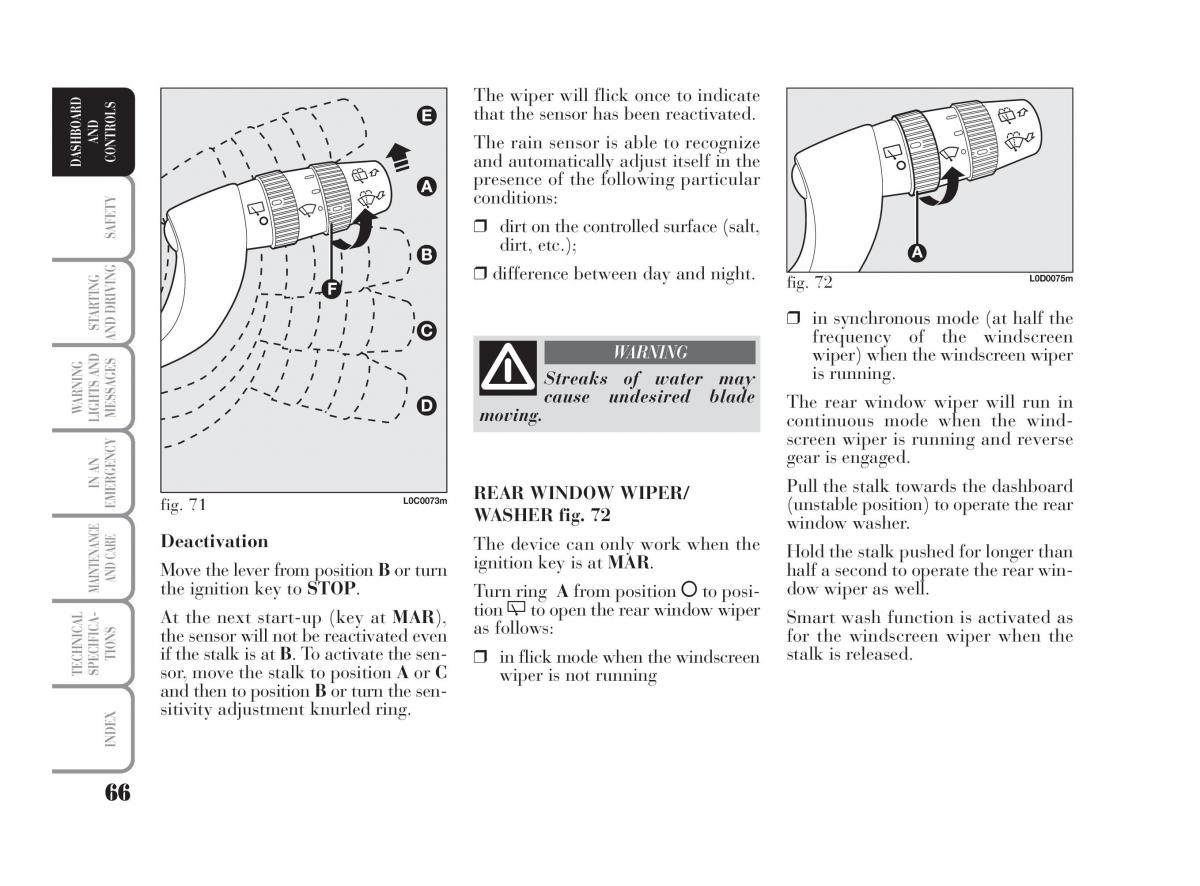 Lancia Musa owners manual / page 67