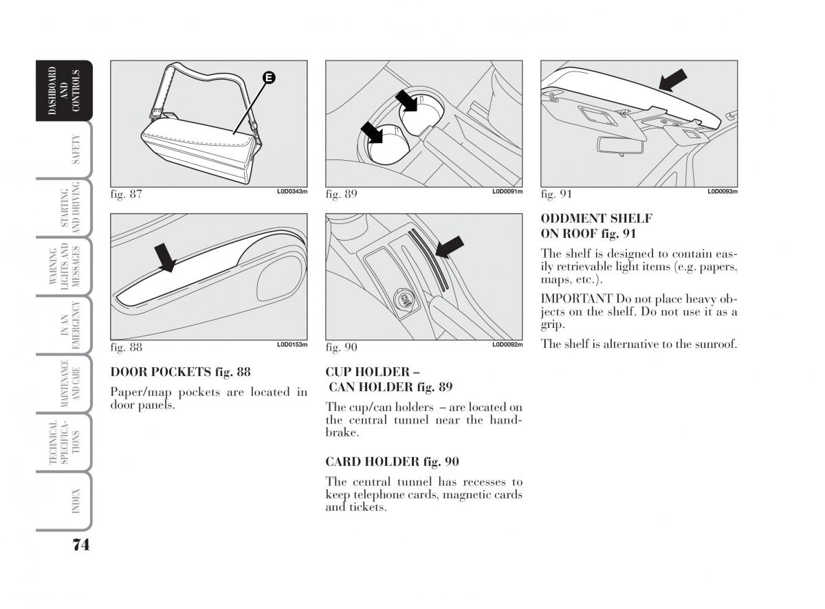 Lancia Musa owners manual / page 75