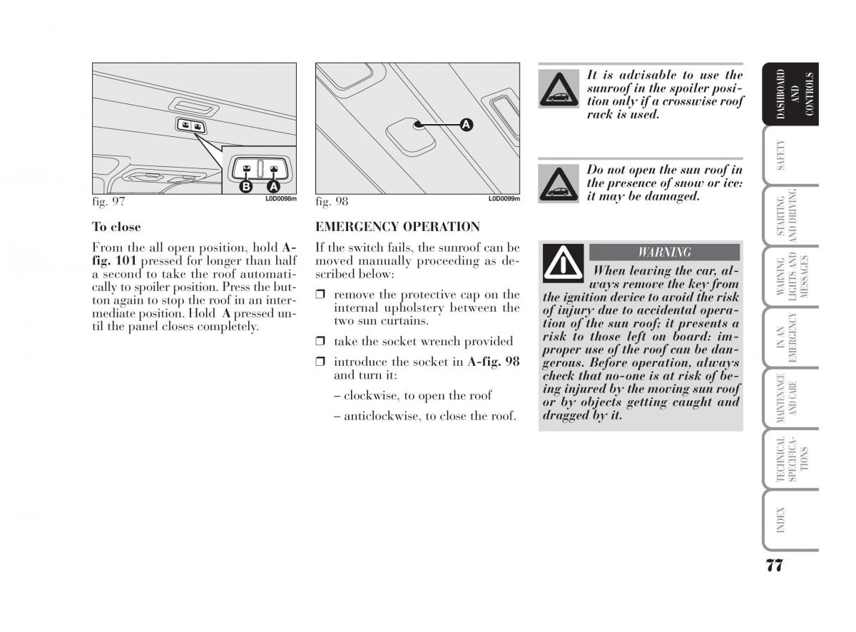 Lancia Musa owners manual / page 78