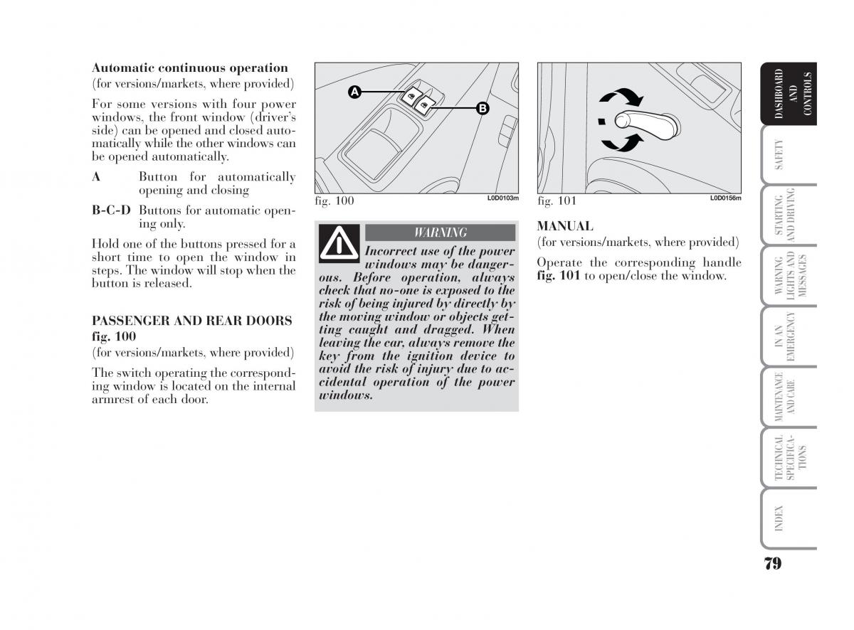 Lancia Musa owners manual / page 80