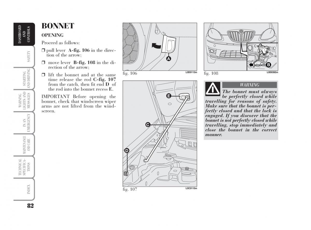 Lancia Musa owners manual / page 83