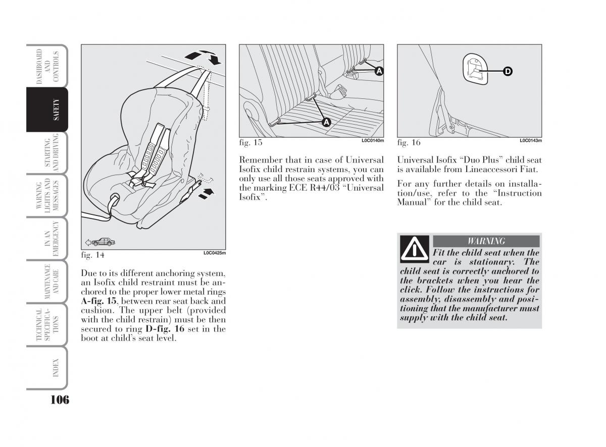 Lancia Musa owners manual / page 107