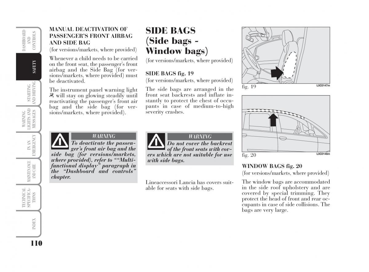 Lancia Musa owners manual / page 111