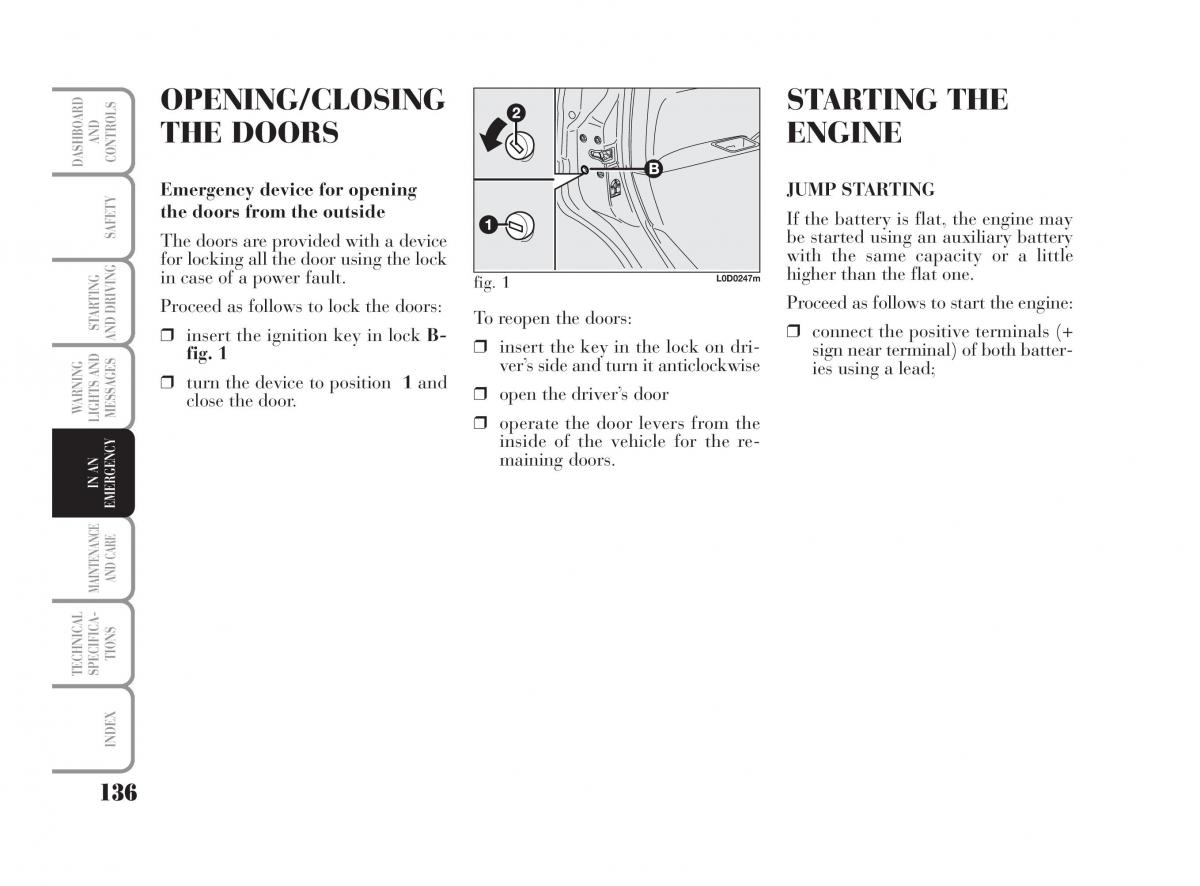 Lancia Musa owners manual / page 137