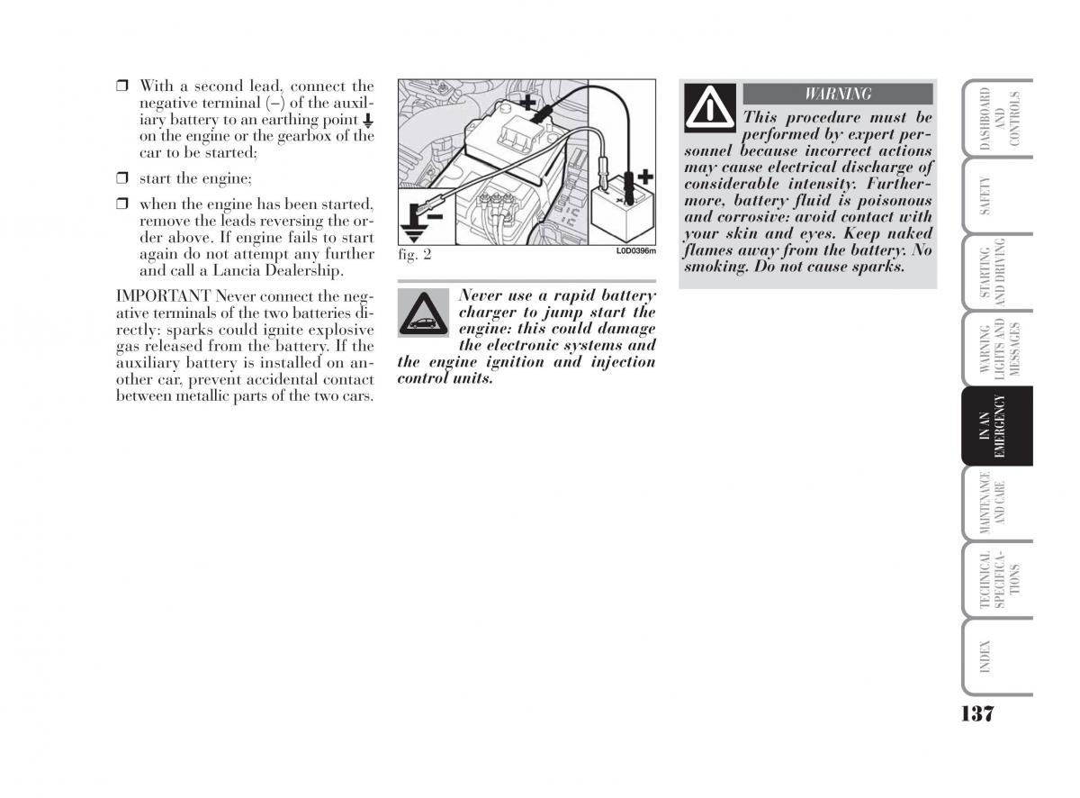 Lancia Musa owners manual / page 138