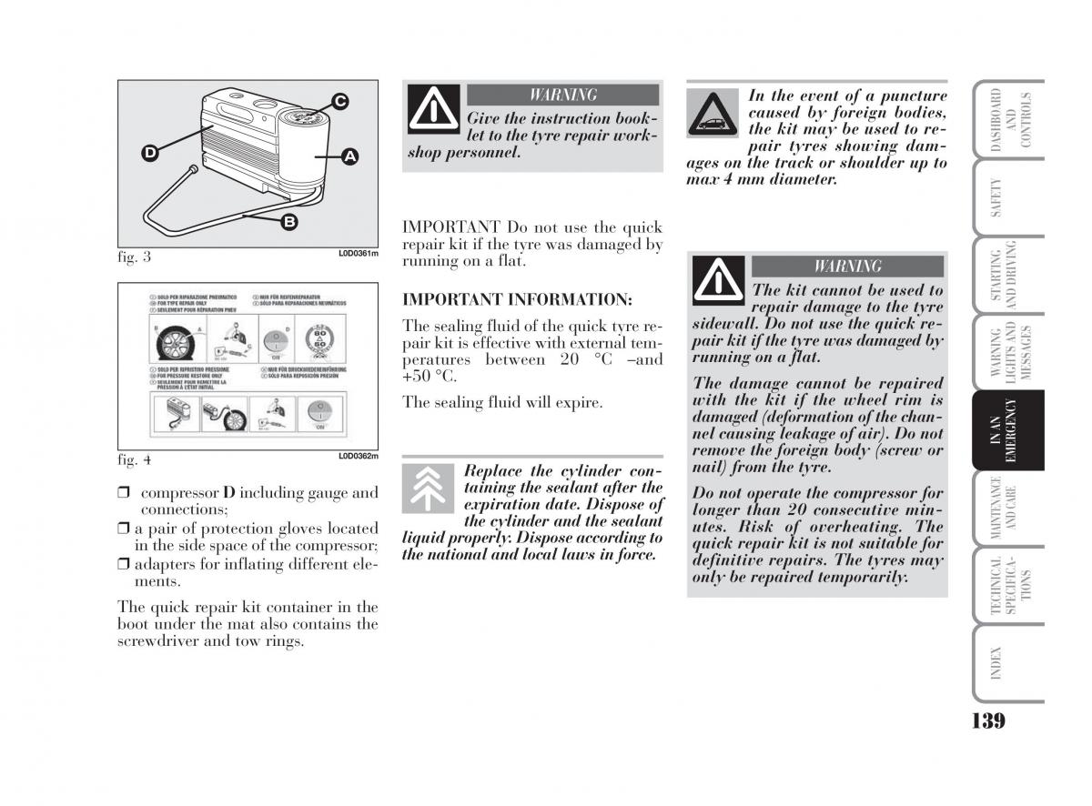 Lancia Musa owners manual / page 140