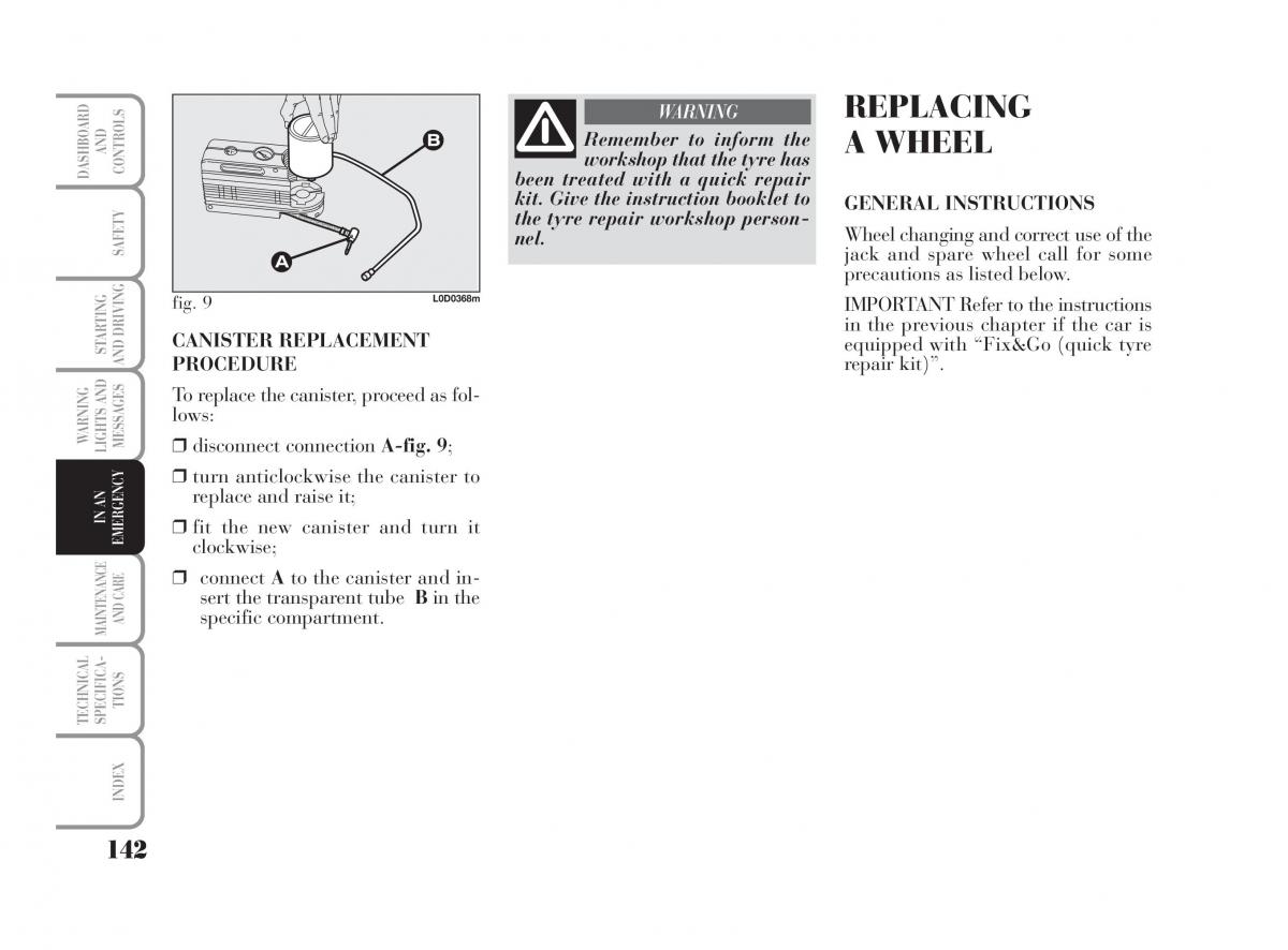 Lancia Musa owners manual / page 143