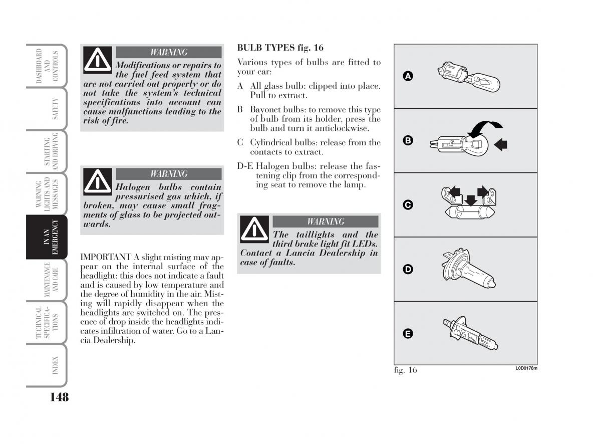 Lancia Musa owners manual / page 149