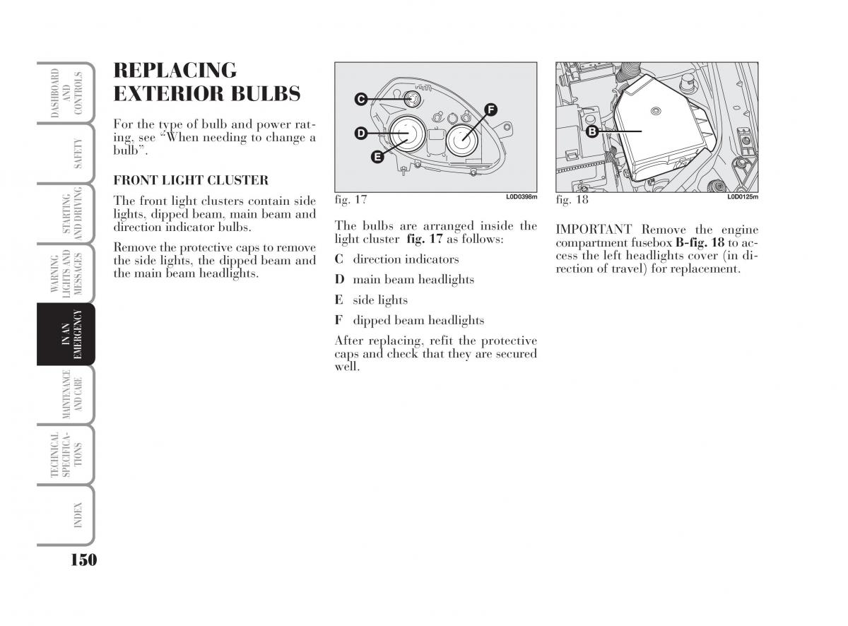 Lancia Musa owners manual / page 151