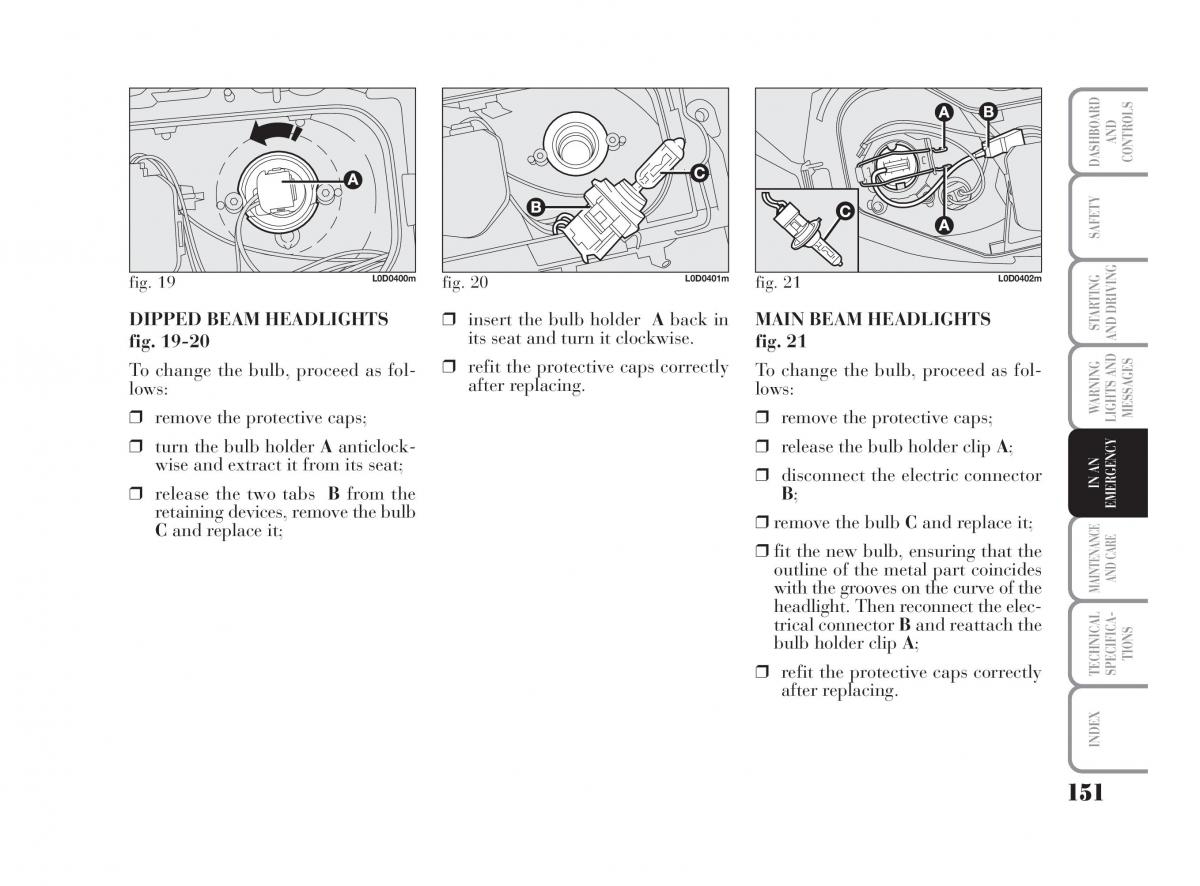 Lancia Musa owners manual / page 152