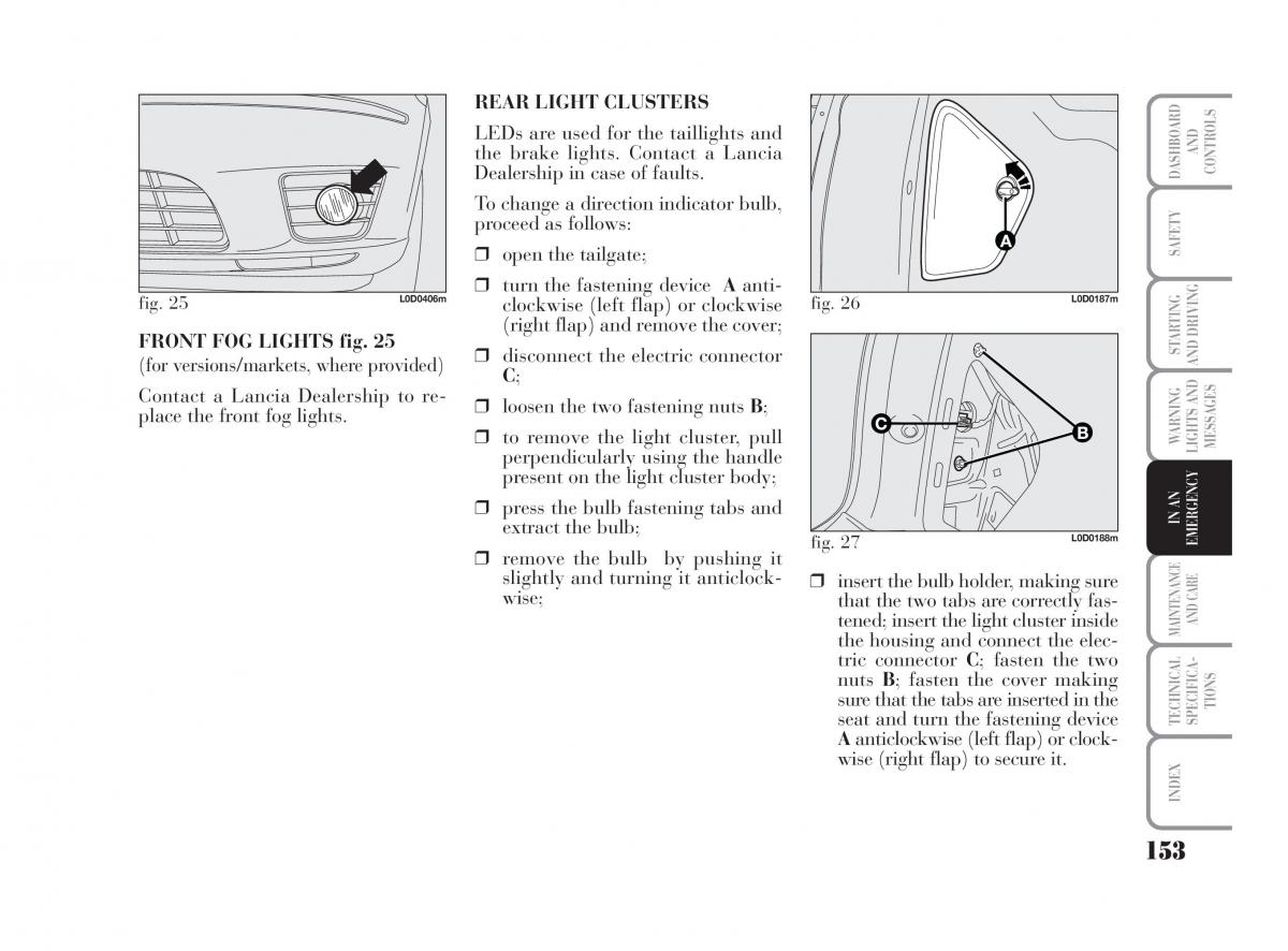 Lancia Musa owners manual / page 154