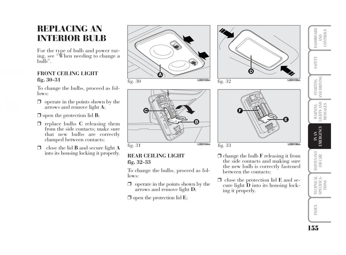 Lancia Musa owners manual / page 156