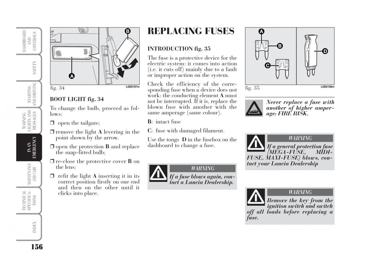 Lancia Musa owners manual / page 157