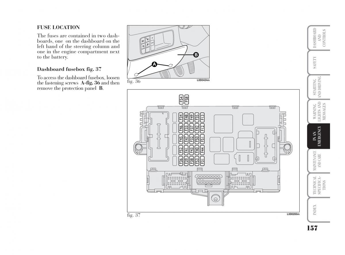 Lancia Musa owners manual / page 158