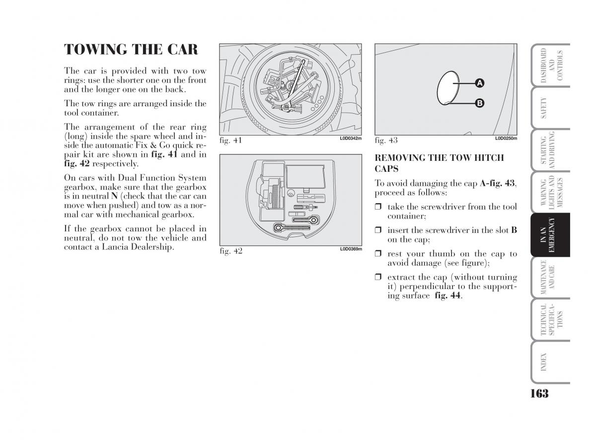 Lancia Musa owners manual / page 164