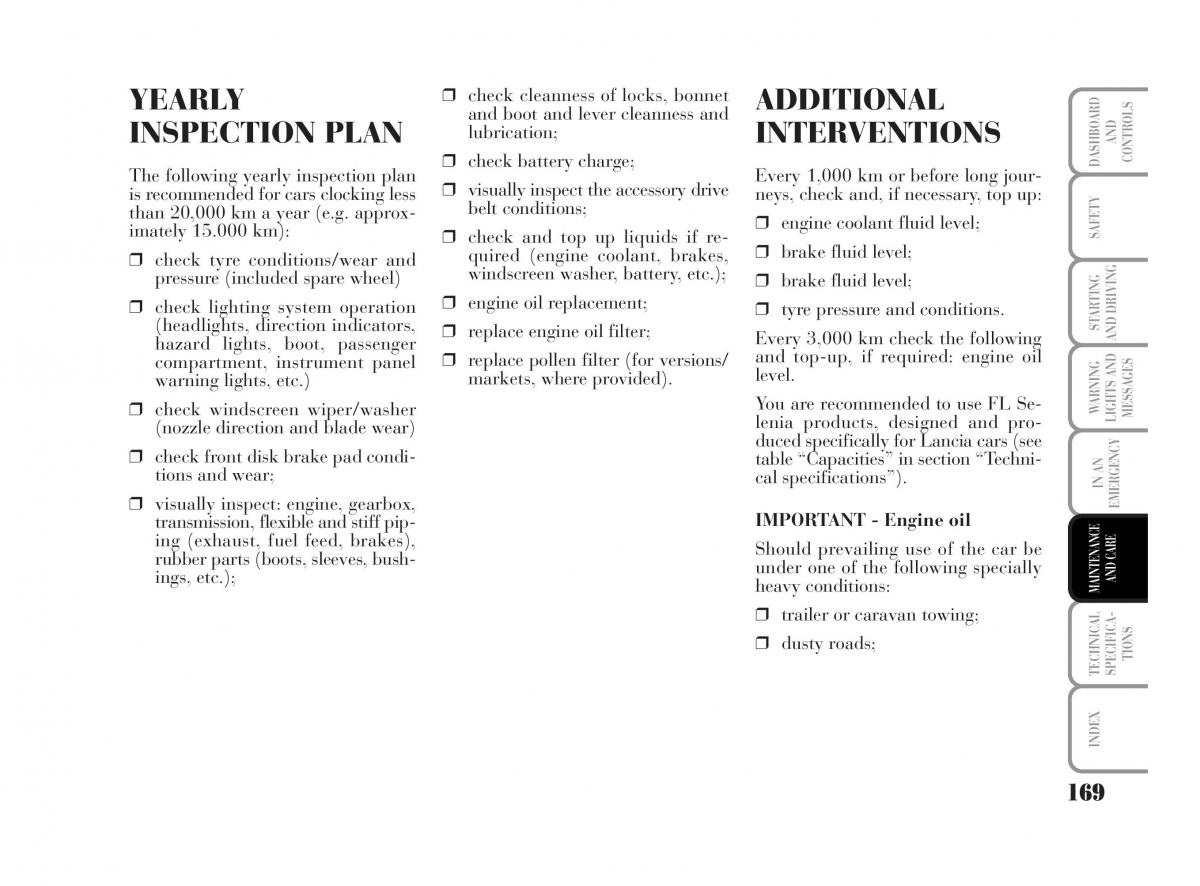 Lancia Musa owners manual / page 170