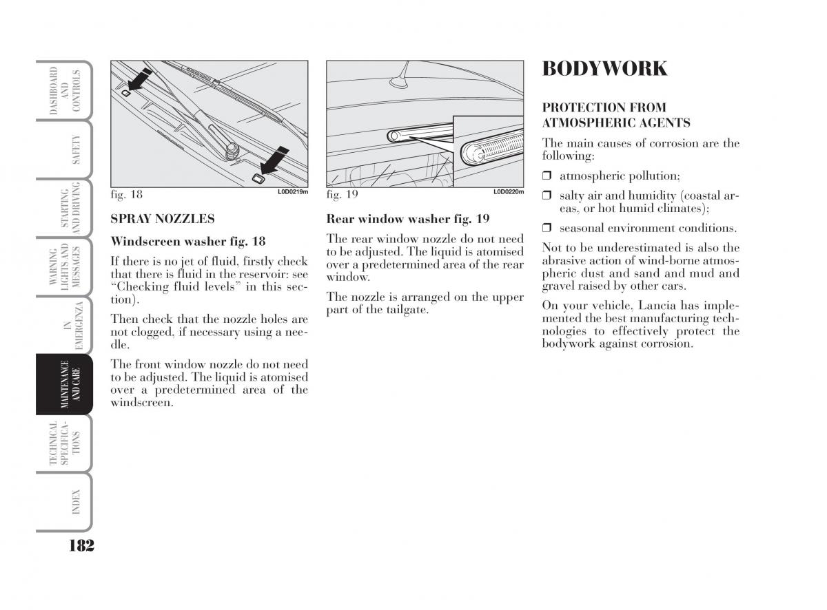 Lancia Musa owners manual / page 183