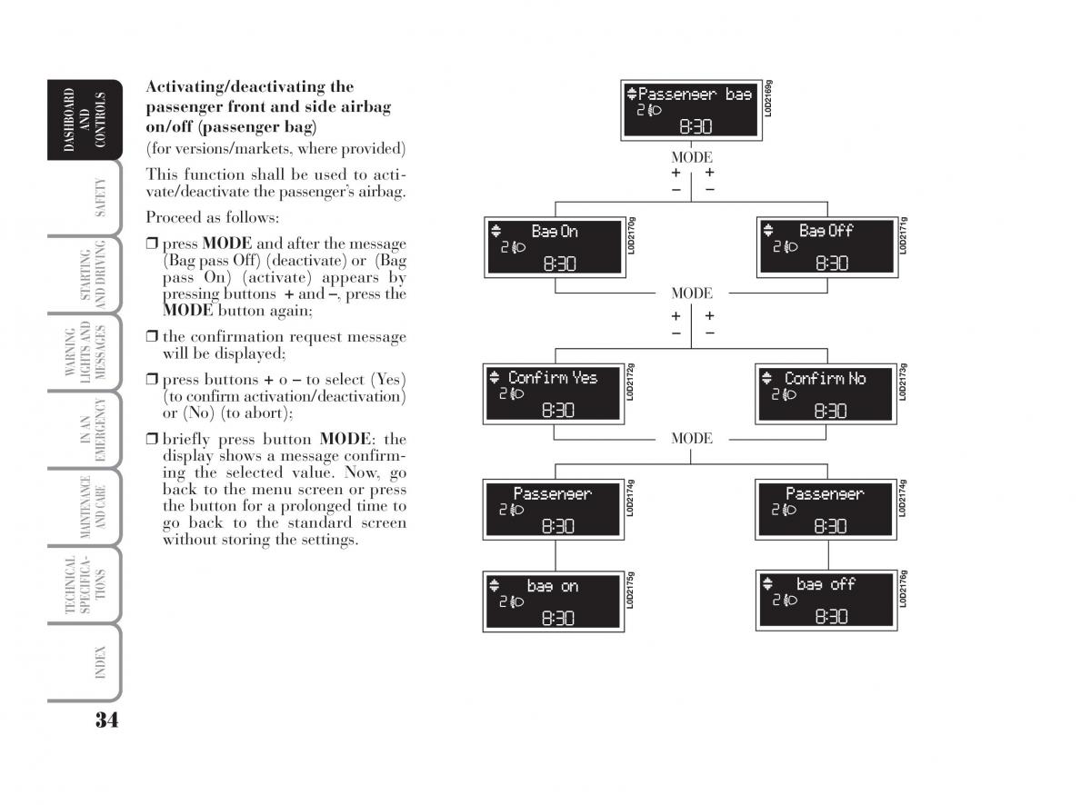 Lancia Musa owners manual / page 35