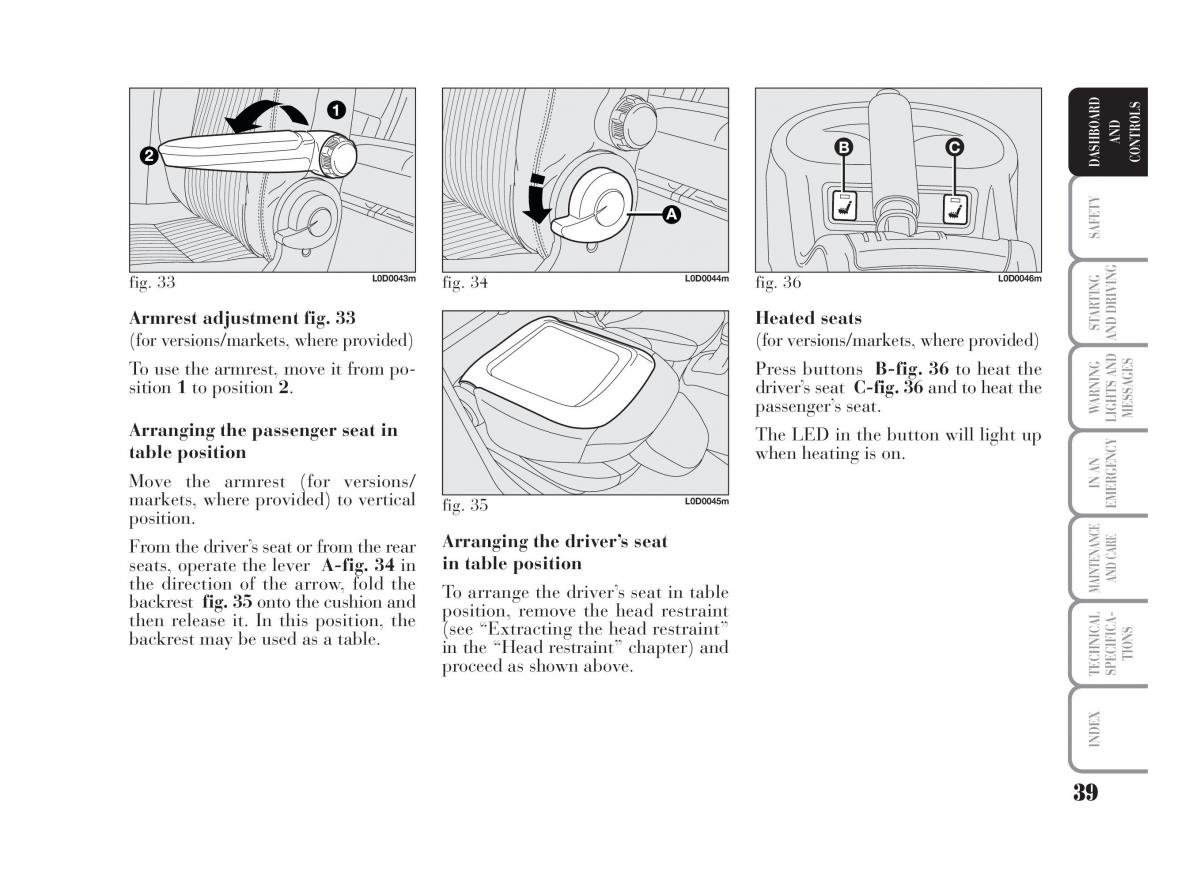 Lancia Musa owners manual / page 40