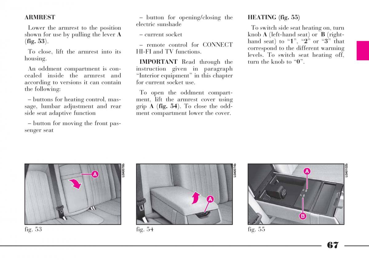 Lancia Thesis owners manual / page 68