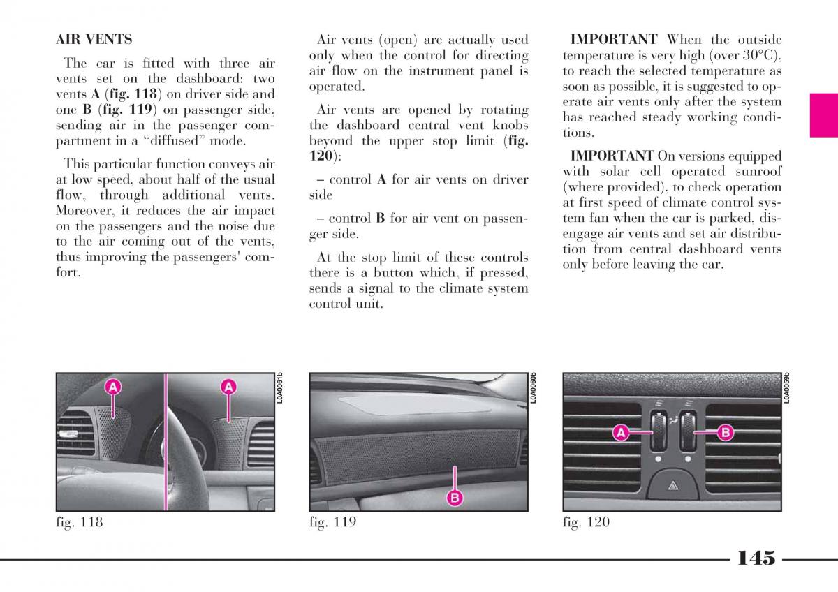 Lancia Thesis owners manual / page 146