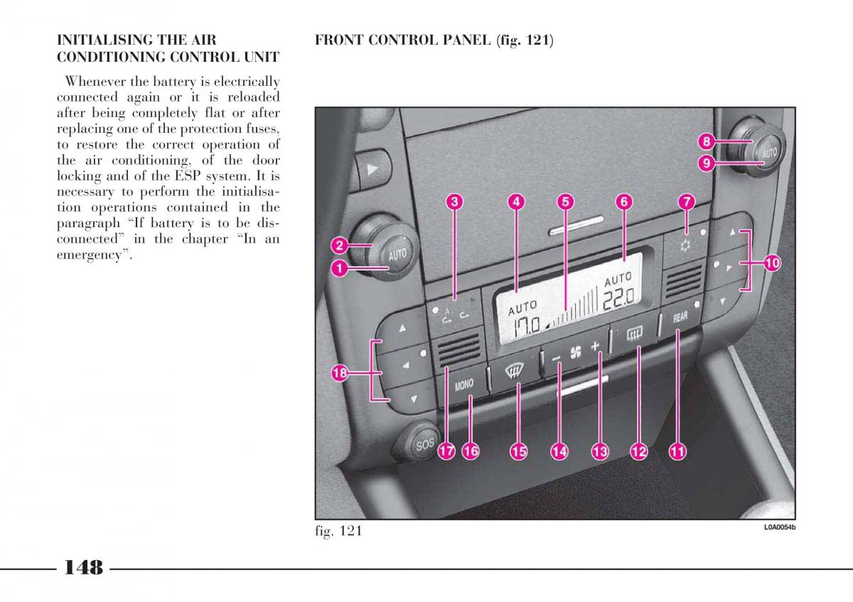 Lancia Thesis owners manual / page 149