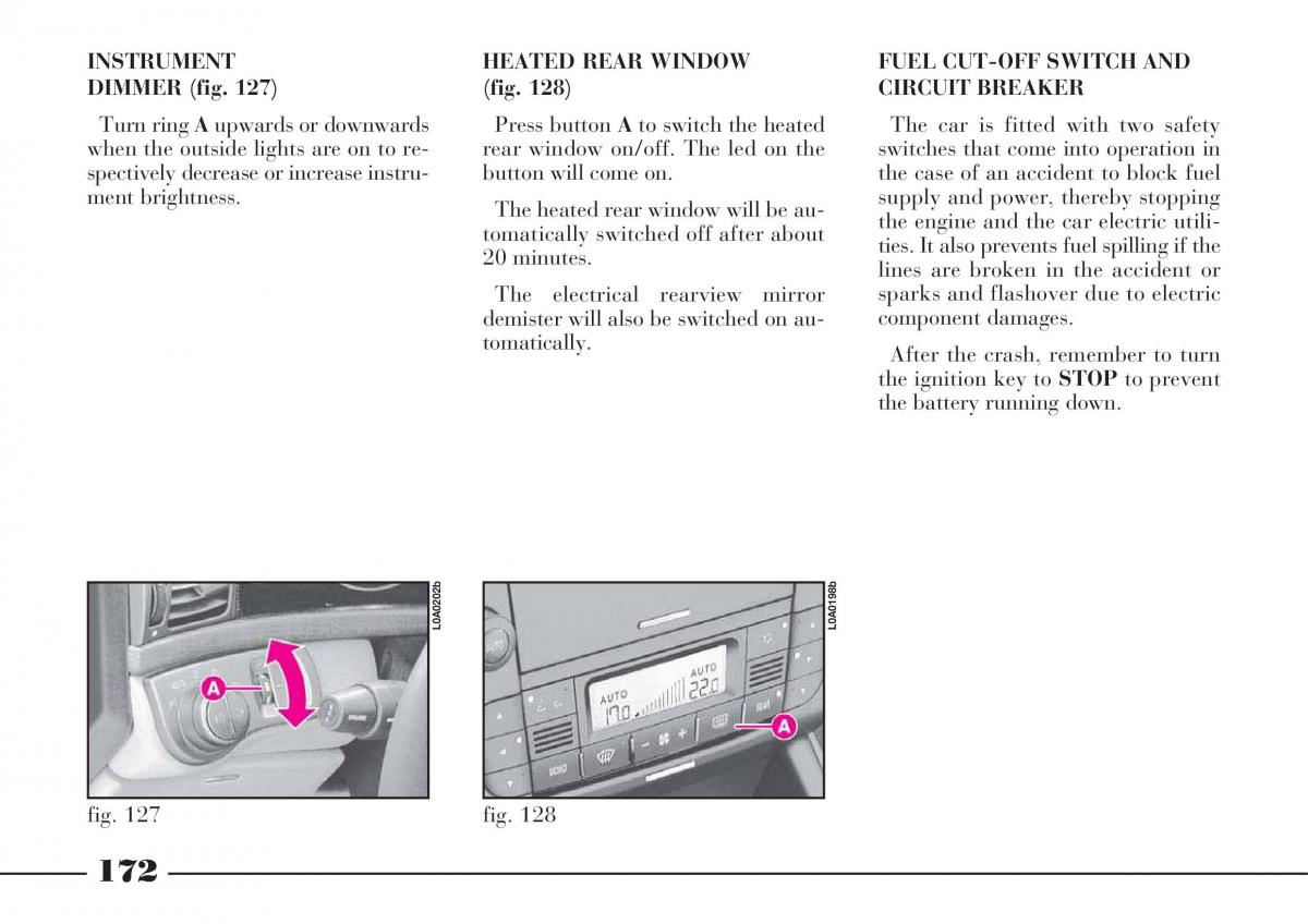 Lancia Thesis owners manual / page 173