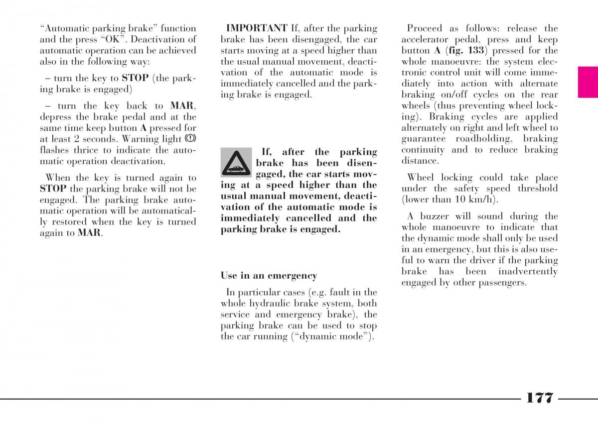 Lancia Thesis owners manual / page 178