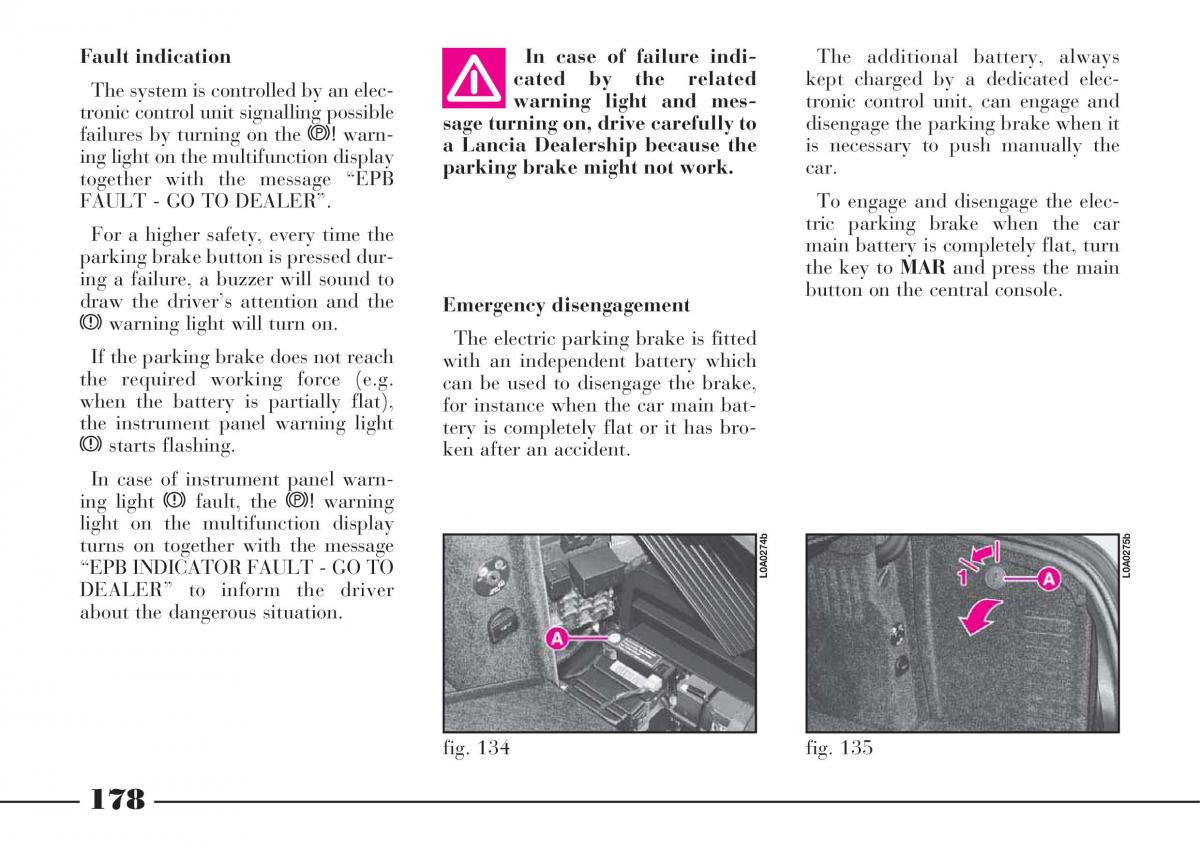 Lancia Thesis owners manual / page 179