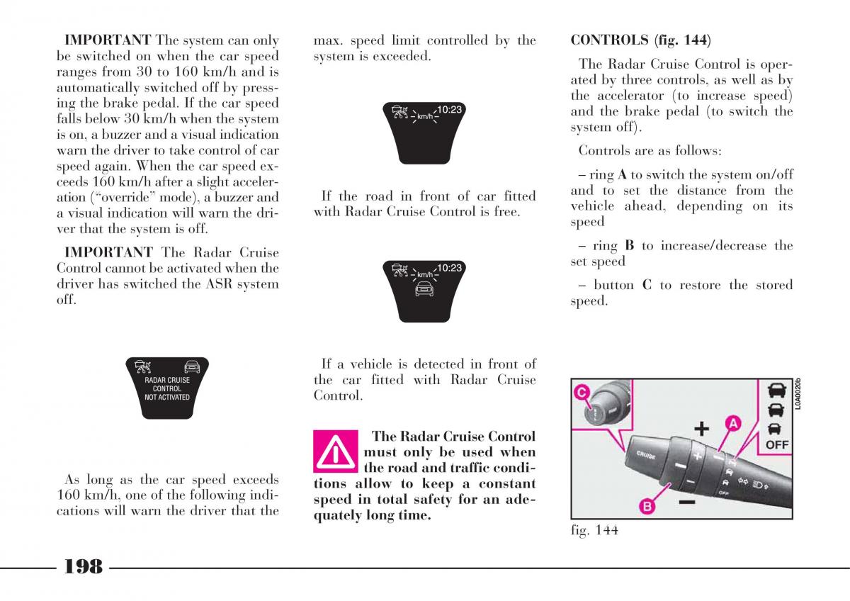 Lancia Thesis owners manual / page 199