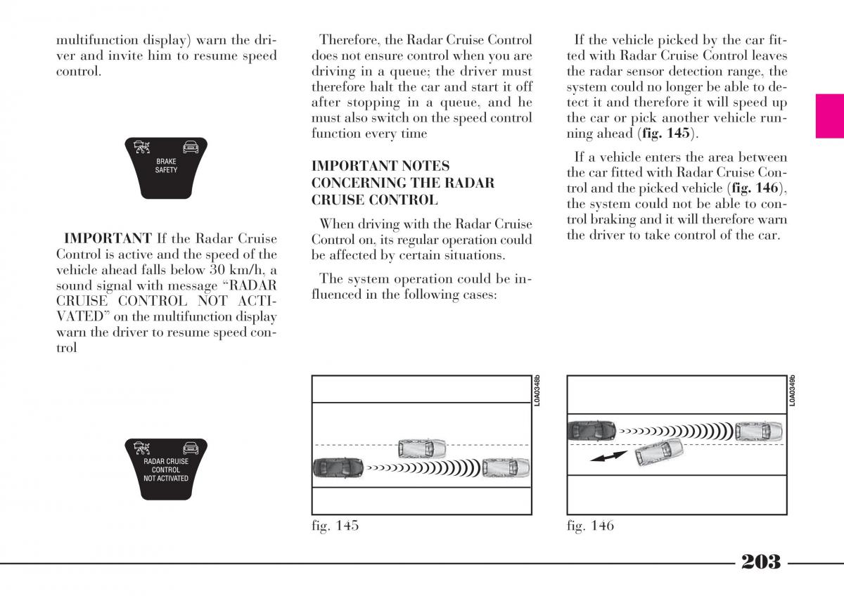 Lancia Thesis owners manual / page 204