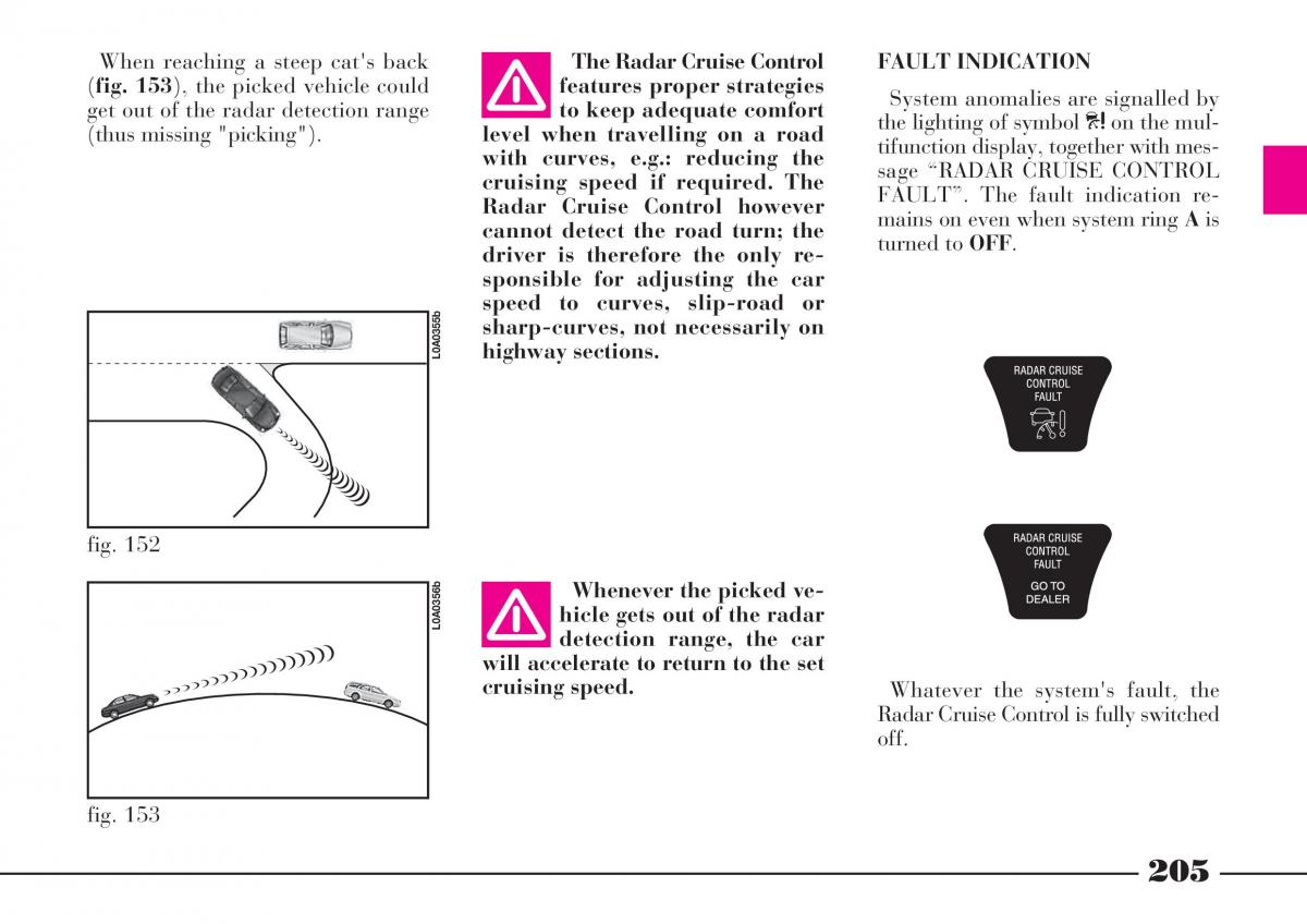 Lancia Thesis owners manual / page 206