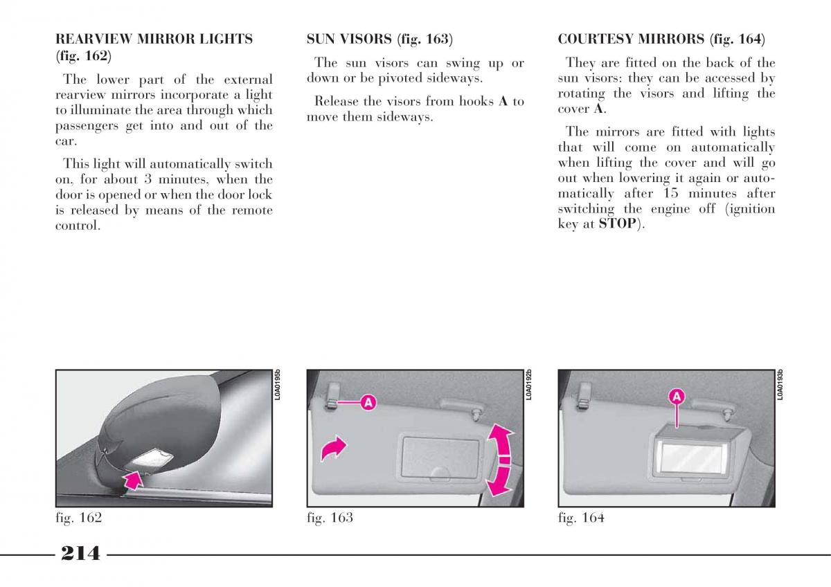 Lancia Thesis owners manual / page 215