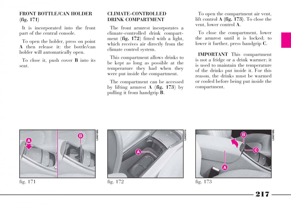 Lancia Thesis owners manual / page 218