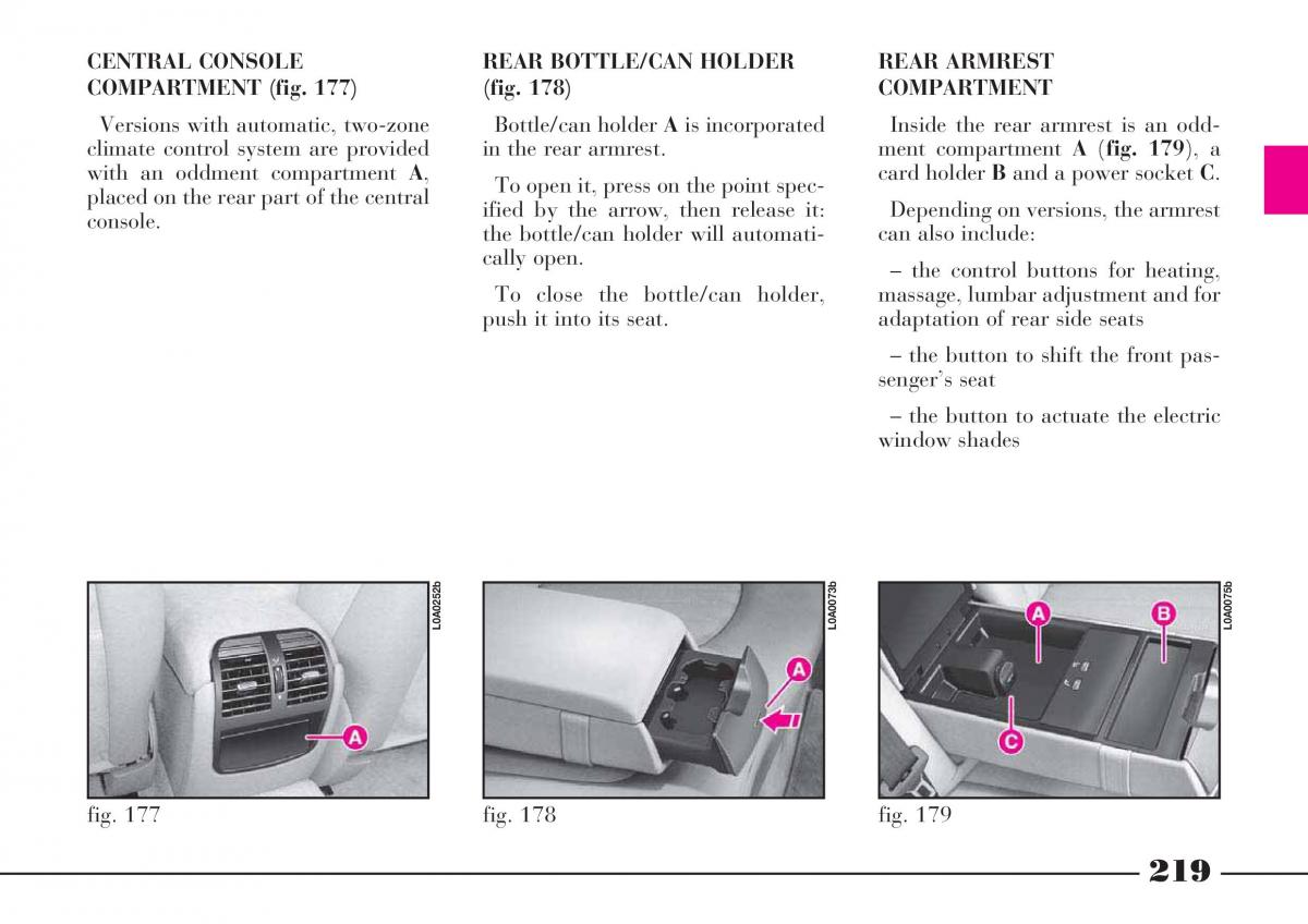 Lancia Thesis owners manual / page 220