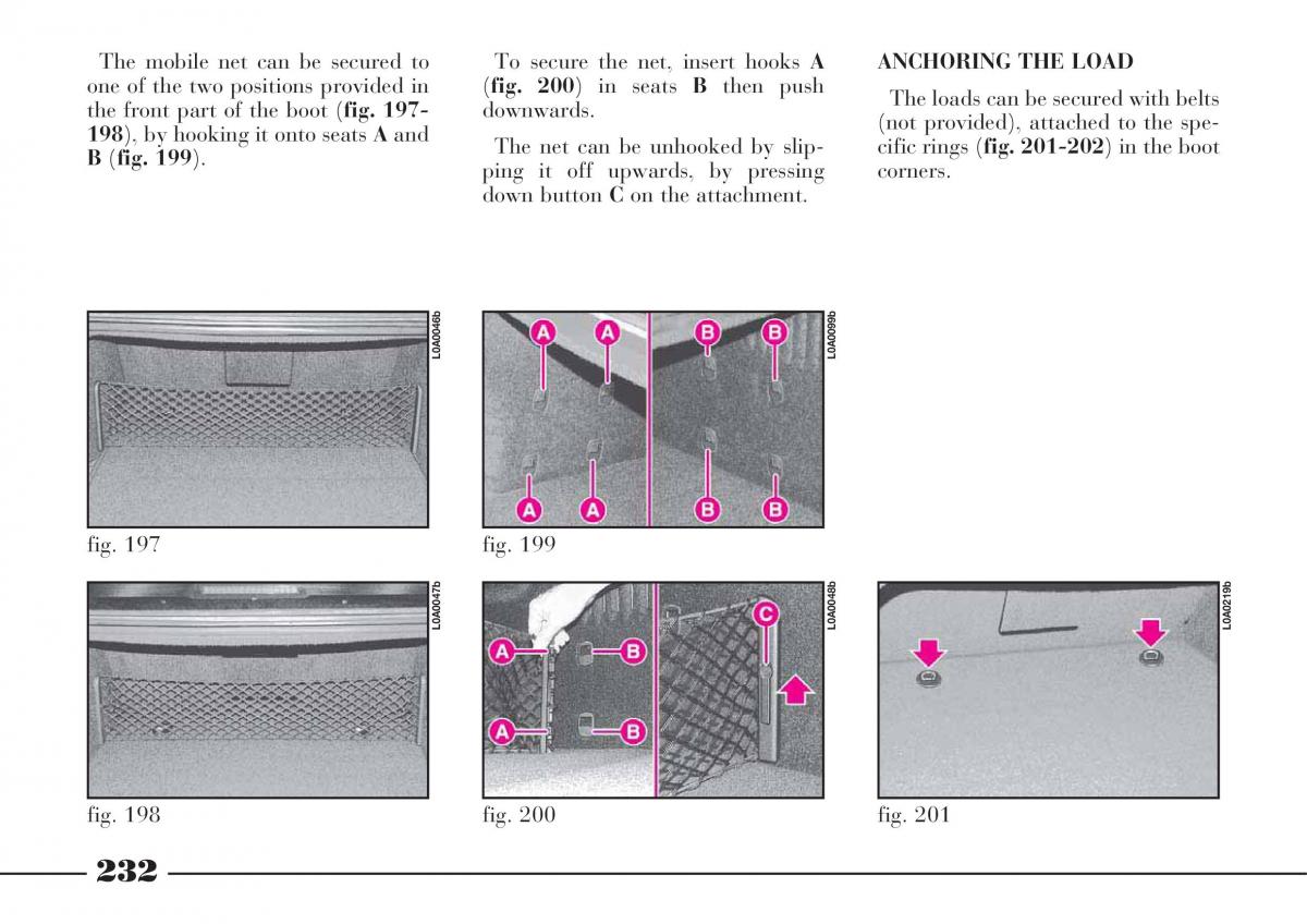 Lancia Thesis owners manual / page 233