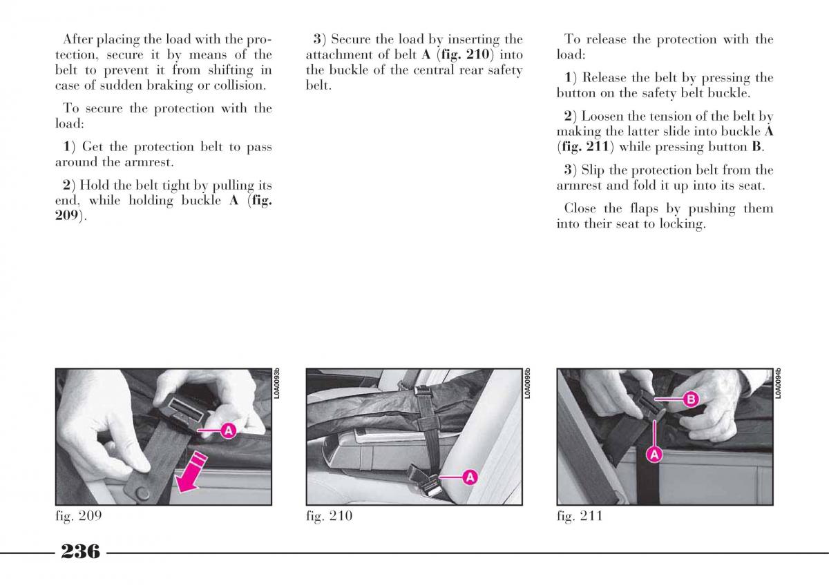 Lancia Thesis owners manual / page 237