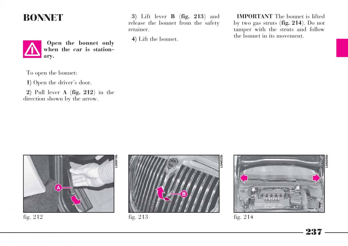 Lancia Thesis owners manual / page 238