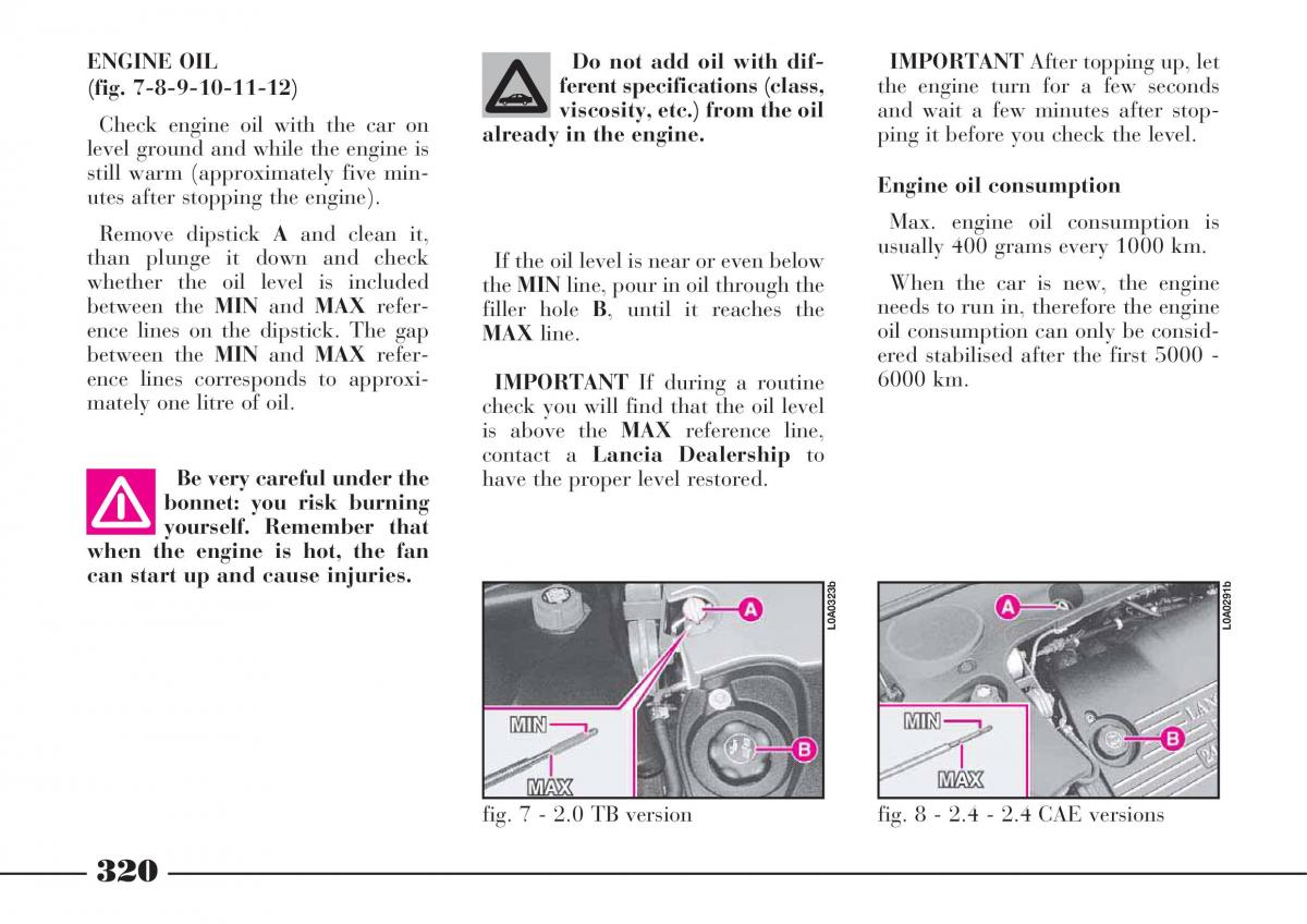 Lancia Thesis owners manual / page 321