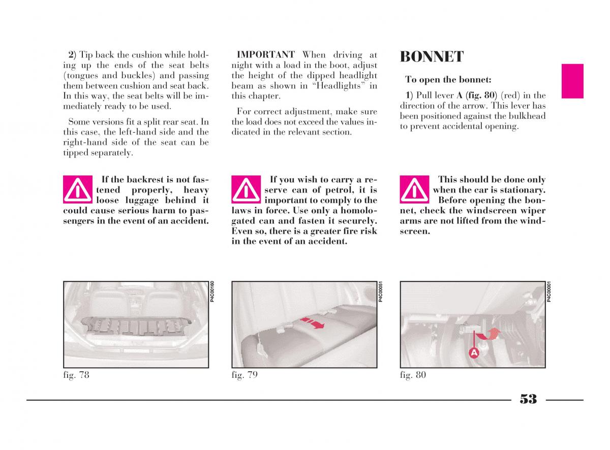 manual  Lancia Y owners manual / page 56