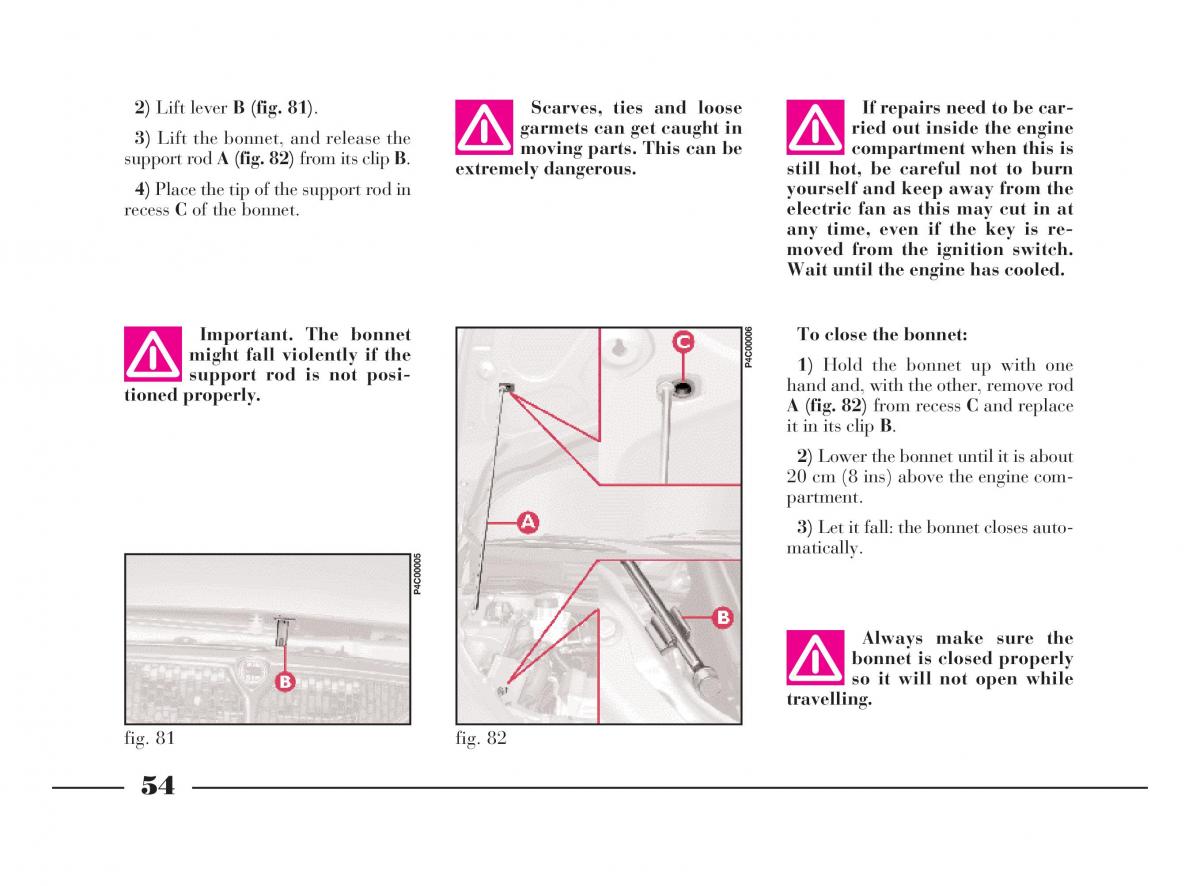 manual  Lancia Y owners manual / page 57