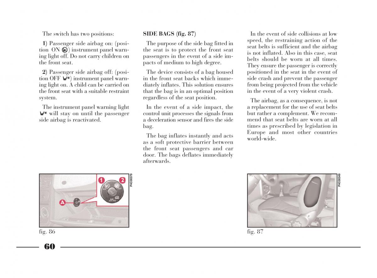 manual  Lancia Y owners manual / page 63