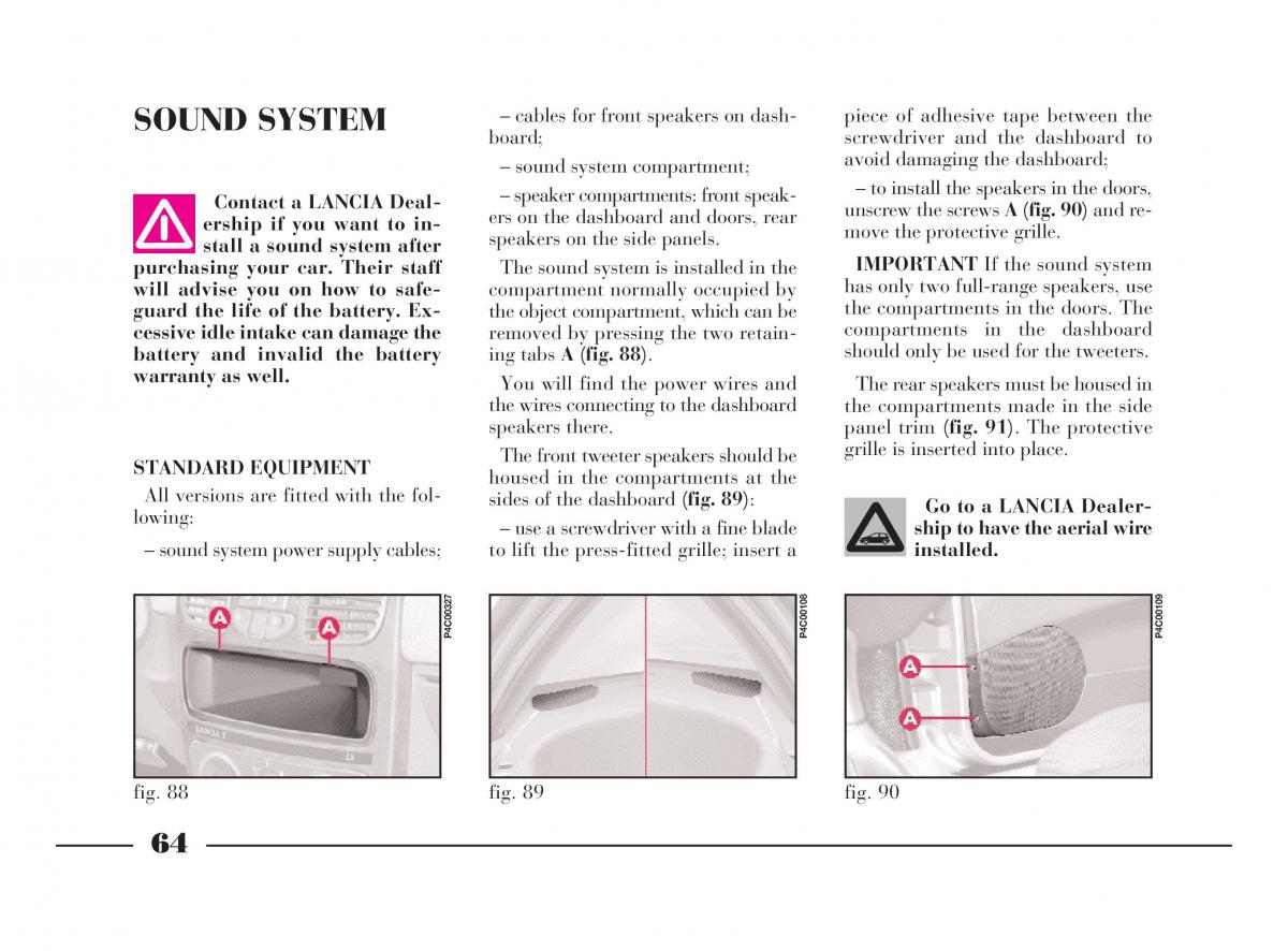 manual  Lancia Y owners manual / page 67